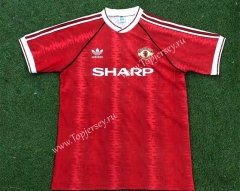 Retro Version 91-92 Manchester United Home Red Thailand Soccer Jersey AAA-503