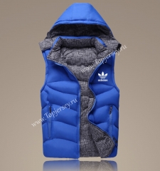 2021-2022 Blue Double-Sided Wear Hooded Jackets Cotton Vest