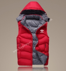 2021-2022 Red Double-Sided Wear Hooded Jackets Cotton Vest