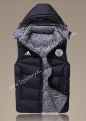 2021-2022 Ajax Black Double-Sided Wear Hooded Jackets Cotton Vest