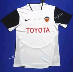 Retro Version 2003-2004 Valencia Home White Thailand Soccer Jersey AAA-HR