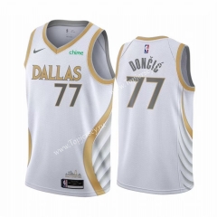 Dallas Mavericks White #77 NBA Jersey-CS