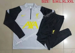 2021-2022 Liverpool Light Gray Thailand Soccer Tracksuit-815