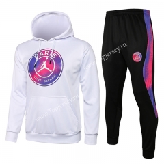 2021-2022 Jordan Paris SG White Thailand Soccer Tracksuit With Hat-815