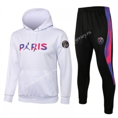 2021-2022 Jordan Paris SG White Thailand Soccer Tracksuit With Hat-815