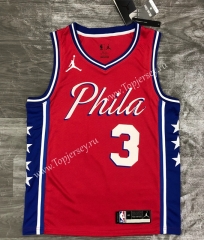 2021 Jordan Theme Philadelphia 76ers Red #3 NBA Jersey-311