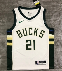2021-2022 Milwaukee Bucks White #21 NBA Jersey-311