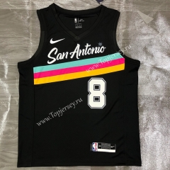 2021 City Edition San Antonio Spurs Black #8 NBA Jersey-311