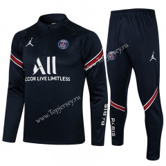 2021-2022 PSG Royal Blue Thailand Soccer Tracksuit -815