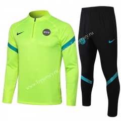 2021-2022 Inter Milan Fluorescent Green Thailand Soccer Tracksuit-815