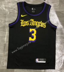 Latin Edition Los Angeles Lakers Black #3 NBA Jersey