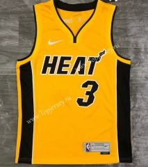 2021 Earned Edition Miami Heat Yellow #3 NBA Jersey-311