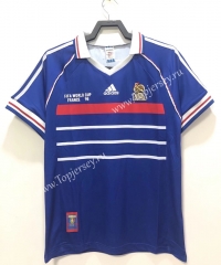 Retro Version 1998 France Home Blue Thailand Soccer Jersey AAA-811