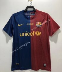 UEFA Champions League Retro Version 08-09 Barcelona Home Red&Blue Thailand Soccer Jersey AAA-811