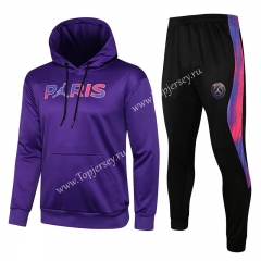 2021-2022 Jordan Paris SG Purple Thailand Soccer Tracksuit With Hat-815