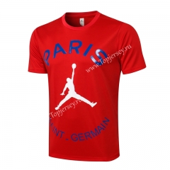 2021-2022 Jordan PSG Red Short-sleeved Thailand Soccer Tracksuit TOP-815