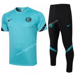 2021-2022 Inter Milan Green Short-sleeved Thailand Soccer Tracksuit-815