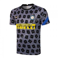 2021-2022 Inter Milan Gray Pad Printing Short-sleeved Thailand Soccer Tracksuit Top-815