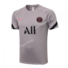2021-2022 PSG Ligth Gray Short-sleeved Thailand Soccer Tracksuit Top -815