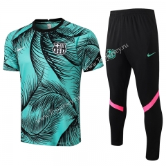 2021-2022 Barcelona Green Pad Printing Short-sleeved Thailand Soccer Tracksuit-815