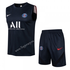2021-2022 Jordan Paris SG Royal Blue Thailand Soccer Vest Tracksuit -815