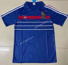 Retro Version 1984 France Home Blue Thailand Soccer Jersey AAA-422