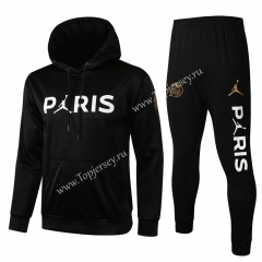 2021-2022 Jordan Paris SG Black Thailand Soccer Tracksuit With Hat-815