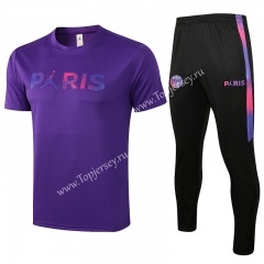 2021-2022 Jordan Paris SG Purple Short-sleeved Thailand Soccer Tracksuit-815