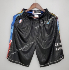 2021 City Edition Brooklyn Nets Black NBA Shorts-311