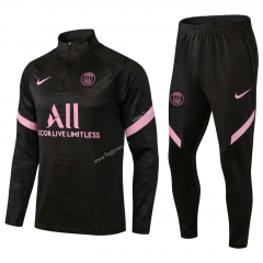 2021-2022 Profiled Steel Paris SG Black Thailand Soccer Tracksuit-411