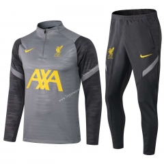 2021-2022 Liverpool Light Gray Thailand Soccer Tracksuit-411