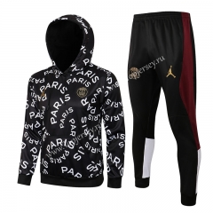2021-2022 Paris SG Black Thailand Tracksuit With Hat-815
