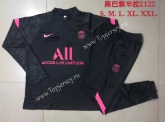 2021-2022 PSG Black Thailand Soccer Tracksuit-815