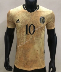 Commemorative Edition Argentina Yellow （Maradona #10）Thailand Soccer Jersey AAA-407