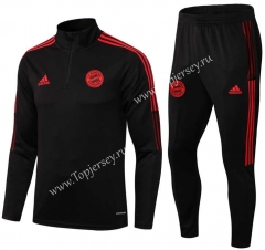 2021-2022 Bayern München Black Thailand Soccer Tracksuit -411
