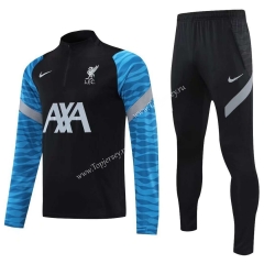 2021-2022 Liverpool Black Thailand Soccer Tracksuit-CS