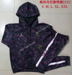 2021-2022 Paris SG Black&Purple Thailand Tracksuit With Hat-815