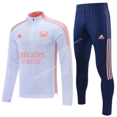 2021-2022 Arsenal White Thailand Soccer Tracksuit-CS