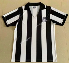Retro Version 1956 Santos FC Home Black&White Strip Thailand Soccer Jersey AAA-AY