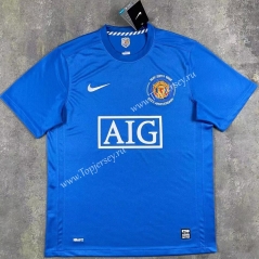 Retro Version 07-08 UEFA Champions League Manchester United Blue Thailand Soccer Jersey AAA-510