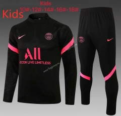 2021-2022 PSG Black Kids/Youth Soccer Tracksuit -815