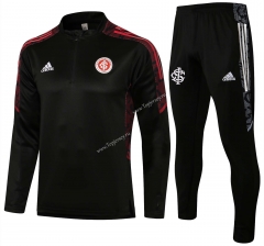2021-2022 Brazil SC Internacional Black Thailand Soccer Tracksuit -815