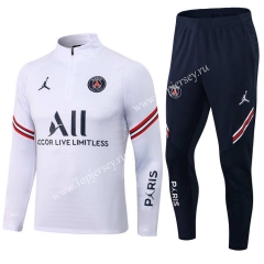 2021-2022 Profiled Steel Paris SG White Thailand Soccer Tracksuit-411