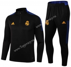 2021-2022 Real Madrid Black Thailand Soccer Tracksuit-411