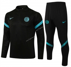 2021-2022 Inter Milan Black Thailand Soccer Tracksuit -815
