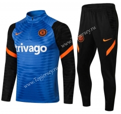 2021-2022 Chelsea Blue Thailand Soccer Tracksuit-411