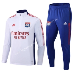 2021-2022 Olympique Lyonnais White Thailand Soccer Tracksuit-411