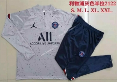 2021-2022 PSG Gray Thailand Soccer Tracksuit-815