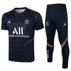 2021-2022 Jordan Paris SG Royal Blue Short-sleeved Thailand Soccer Tracksuit-815