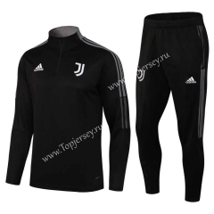 2021-2022 Juventus Black Thailand Soccer Tracksuit-411